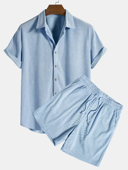 Men's Short-Sleeve Shirt and Shorts Set