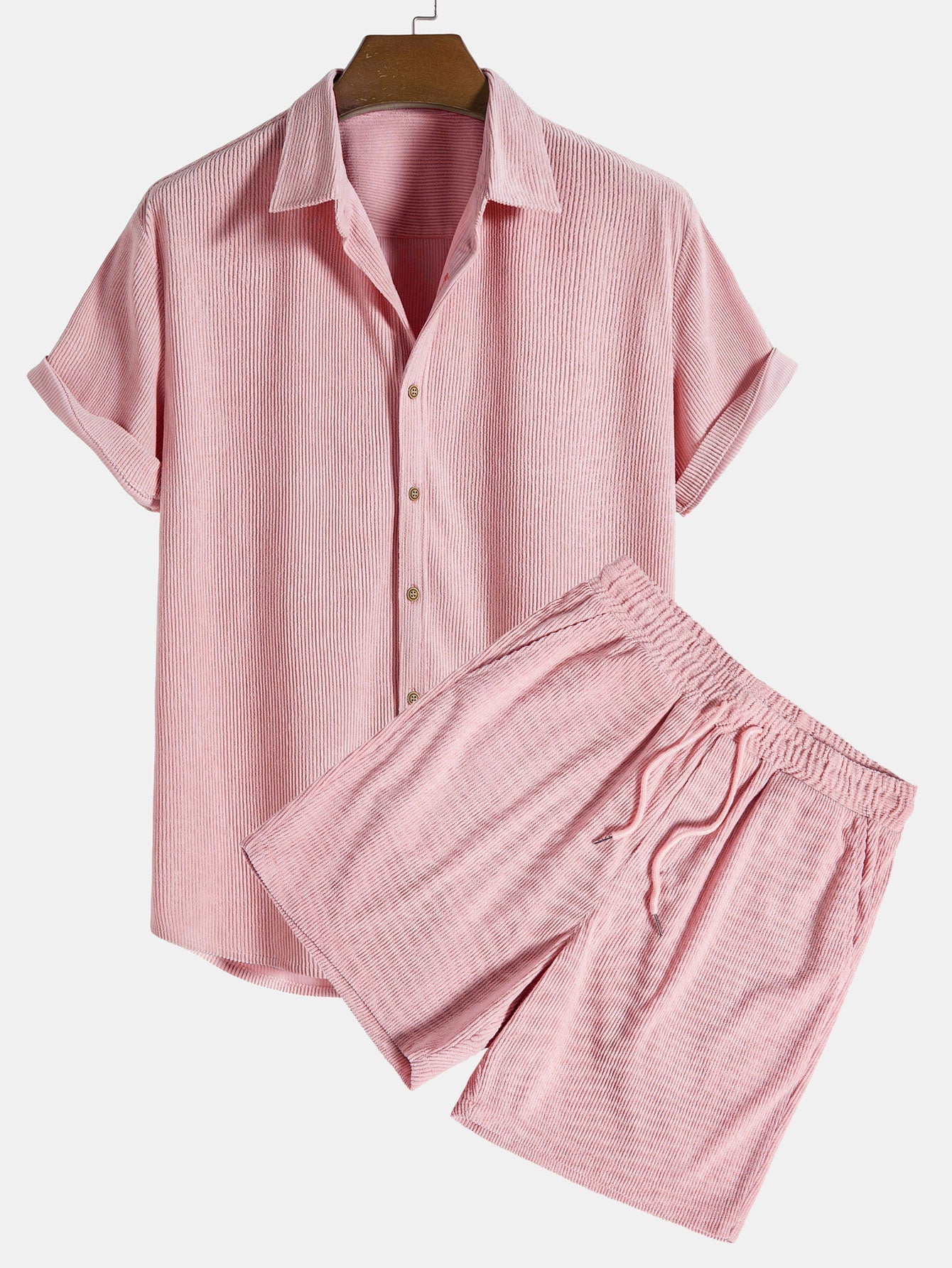 Men's Short-Sleeve Shirt and Shorts Set