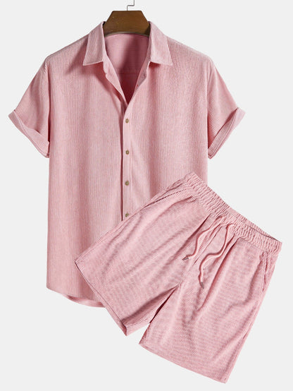 Men's Short-Sleeve Shirt and Shorts Set