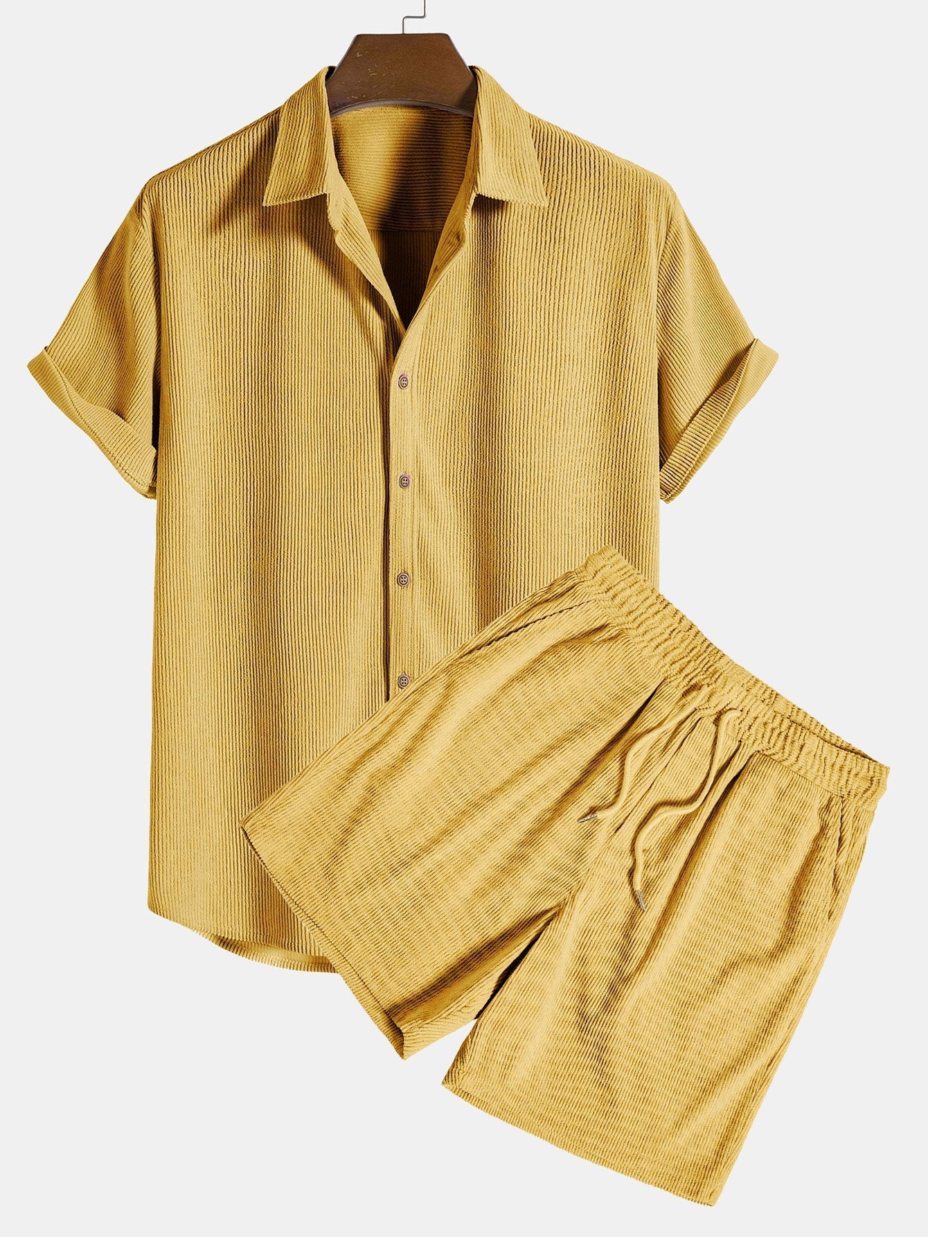 Men's Short-Sleeve Shirt and Shorts Set