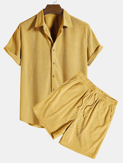 Men's Short-Sleeve Shirt and Shorts Set