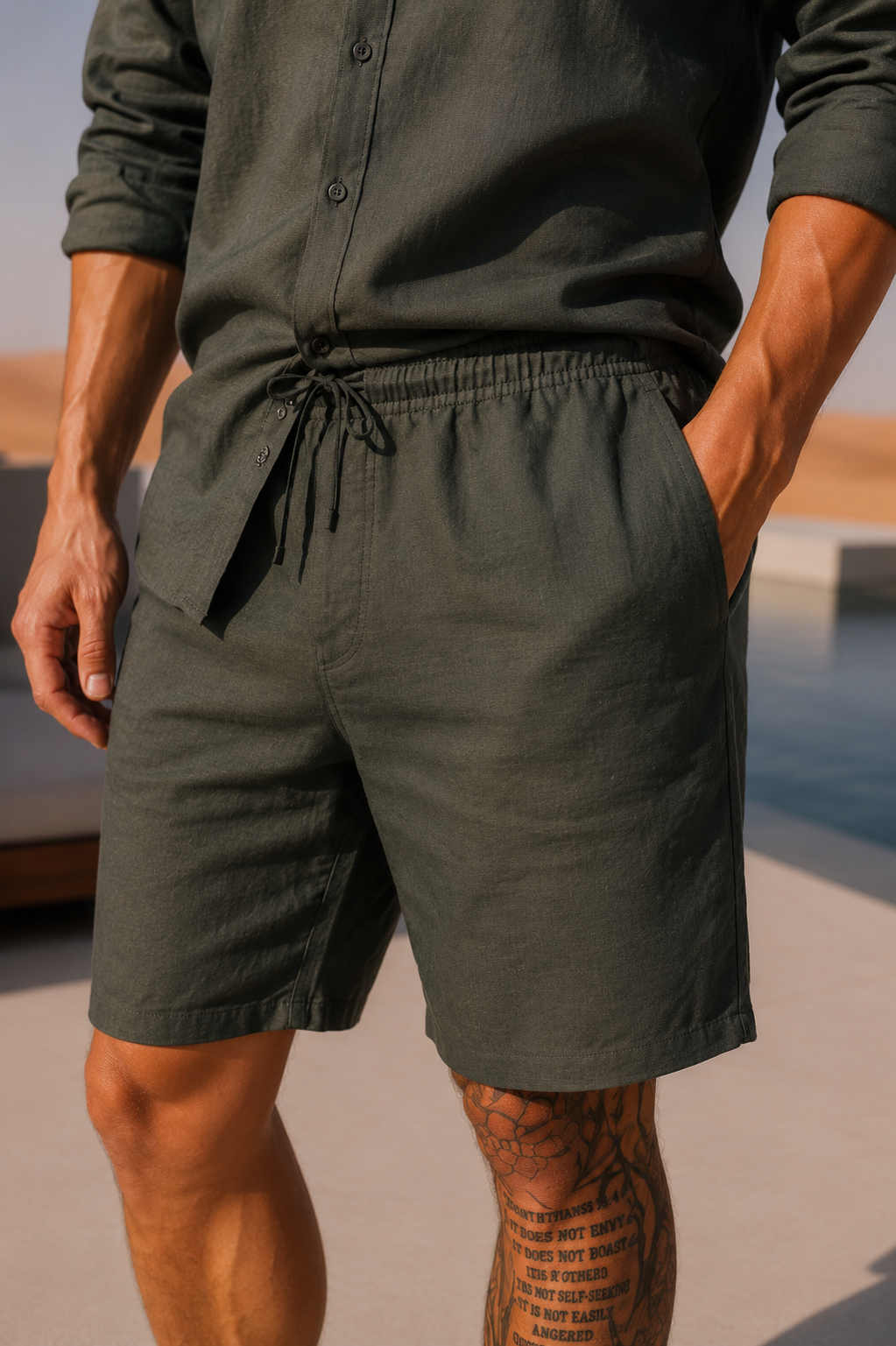 Men's Drawstring Shorts with Elasticated Waist