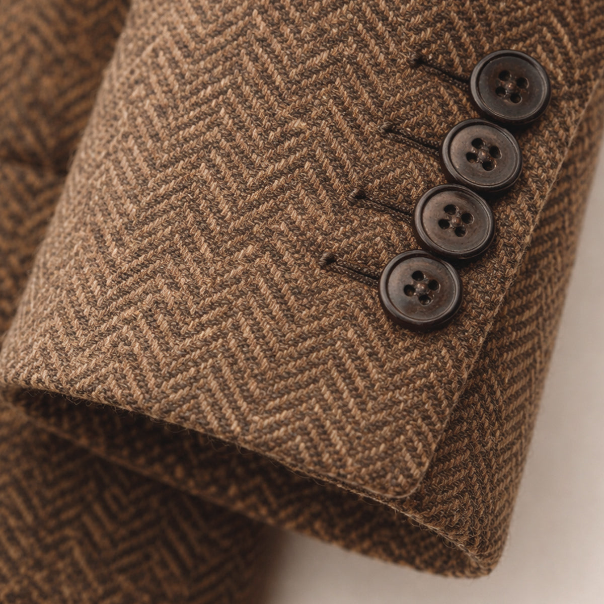 Men's Single Breasted Herringbone Tweed Blazer Wedding Guest