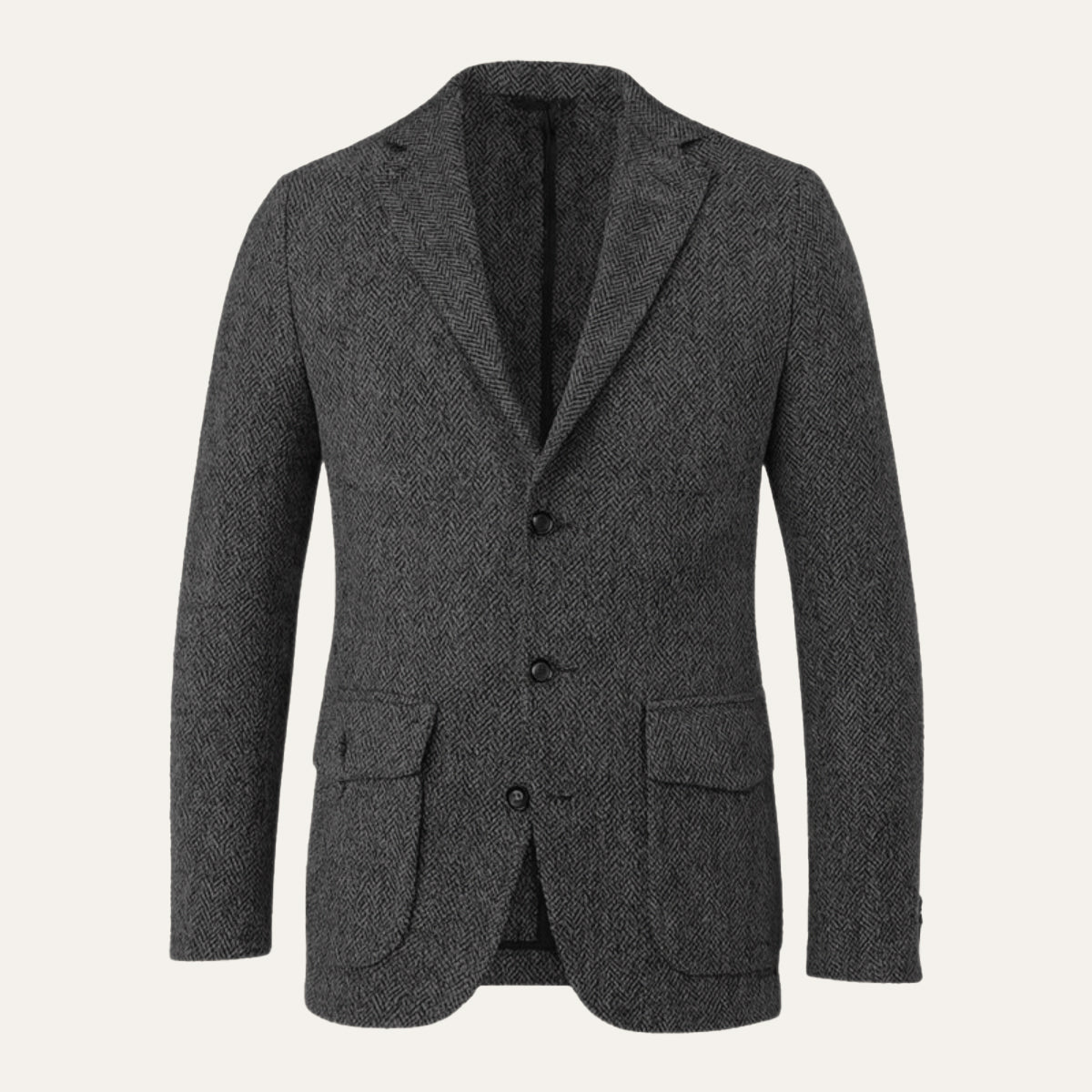 Men's Single Breasted Herringbone Tweed Blazer Wedding Guest