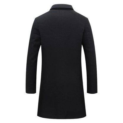 Men’s Single-Breasted Long Coat