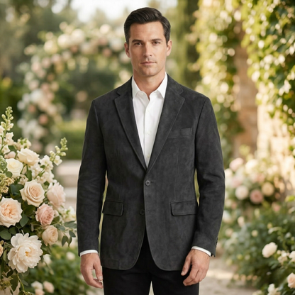 Men's Single Breasted Notched Lapel Blazer Wedding Guest