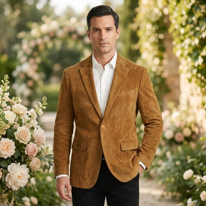 Men's Single Breasted Notched Lapel Blazer Wedding Guest