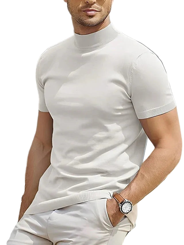 Men’s Slim Fit Mock Neck T Shirt