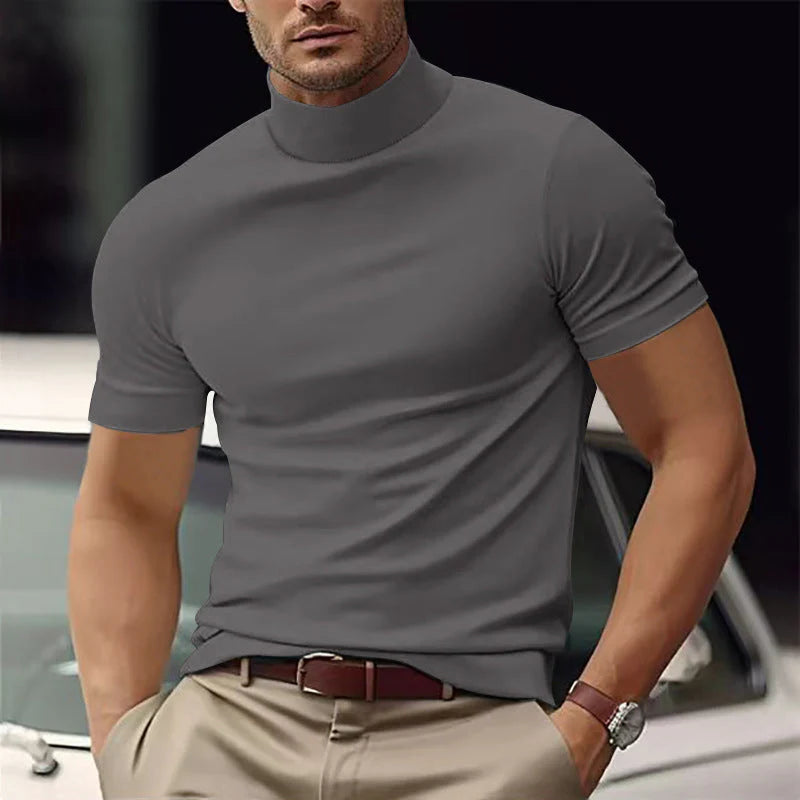 Men’s Slim Fit Mock Neck T Shirt