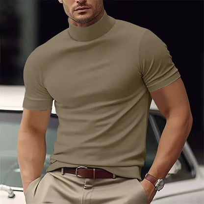 Men’s Slim Fit Mock Neck T Shirt