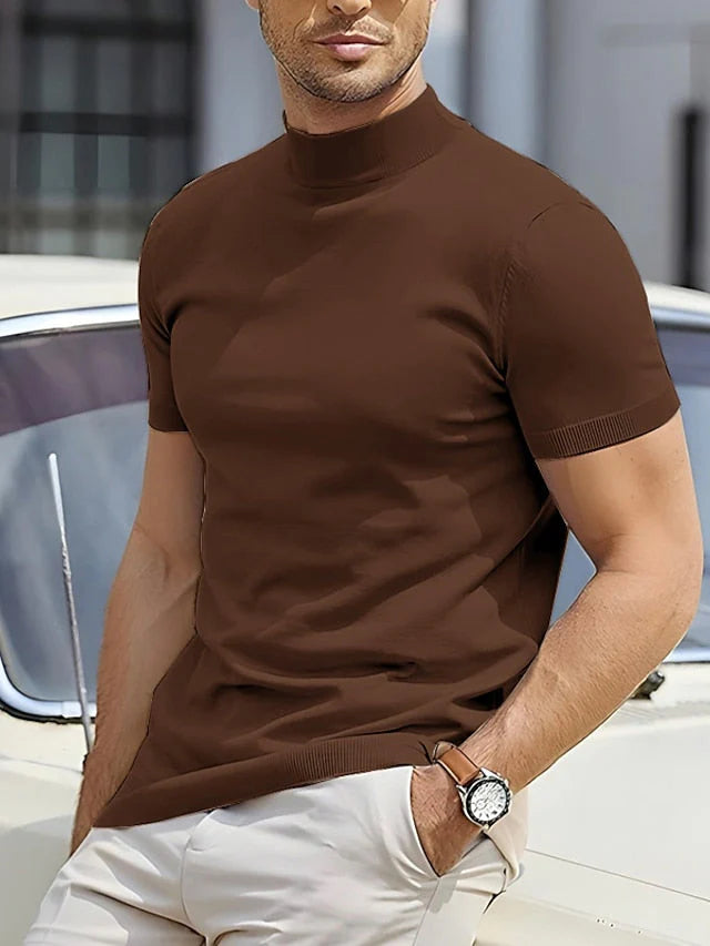 Men’s Slim Fit Mock Neck T Shirt