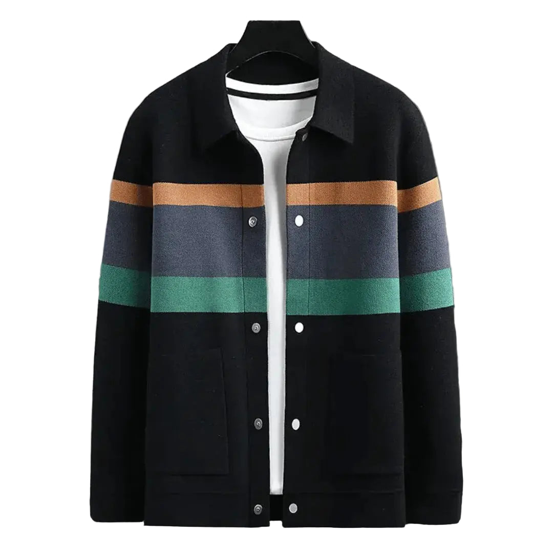 Men’s Striped Button-Front Cardigan