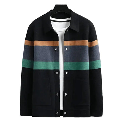 Men’s Striped Button-Front Cardigan