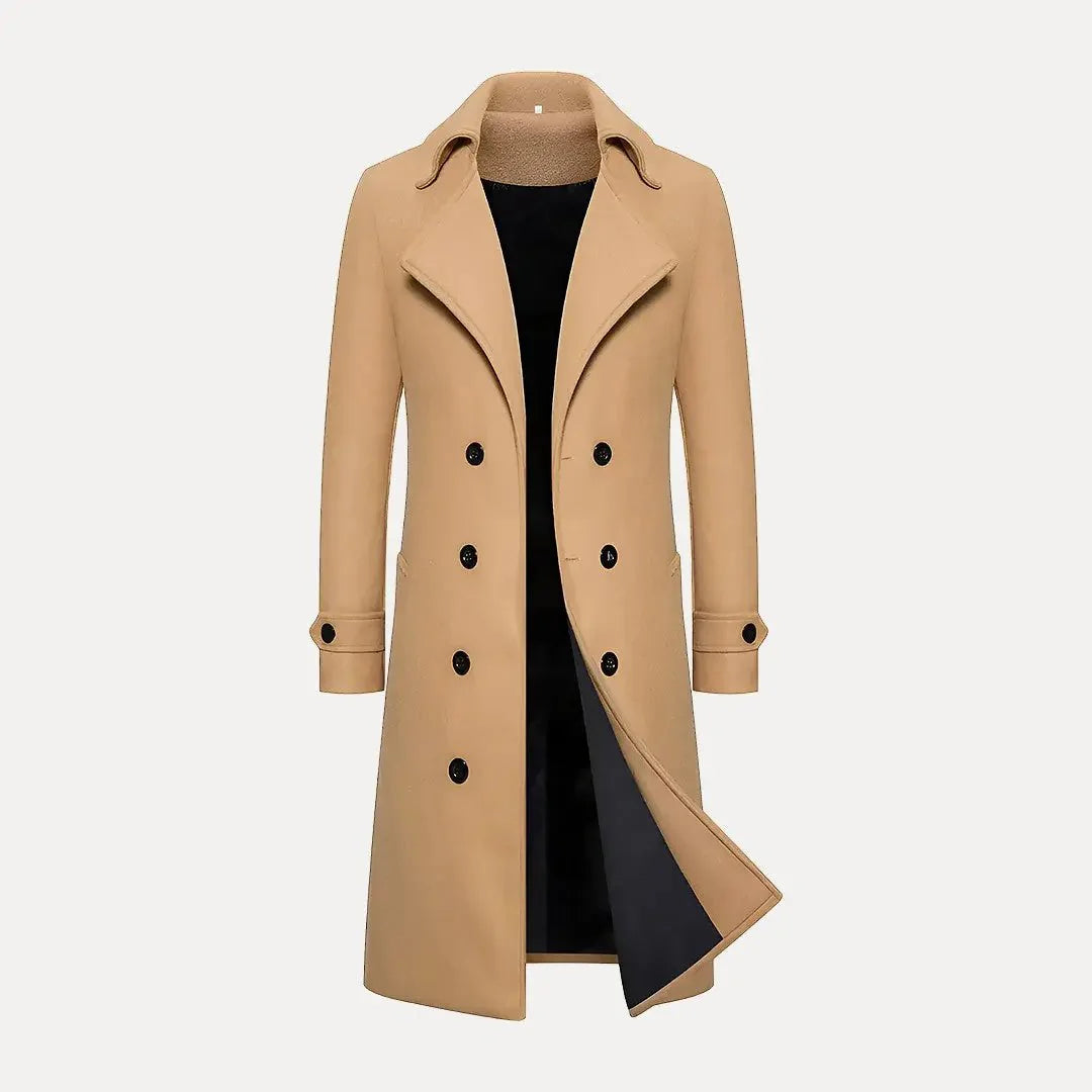 Noah | Men's Cardigan Coat Structured Longline Below-Hip Refined Knit Button-Front Smart Casual Layering Winter