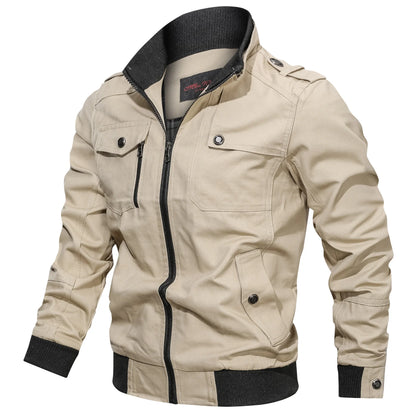 Men’s Structured Zip Jacket with Stand Collar
