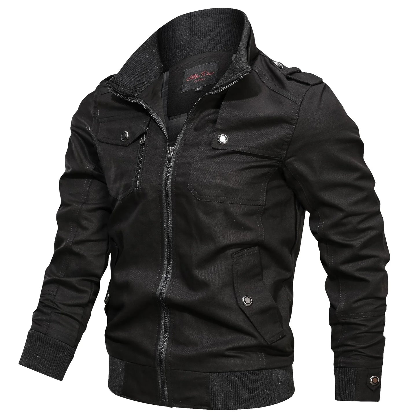 Men’s Structured Zip Jacket with Stand Collar