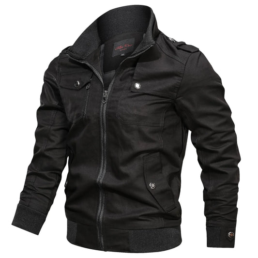 Men’s Structured Zip Jacket with Stand Collar