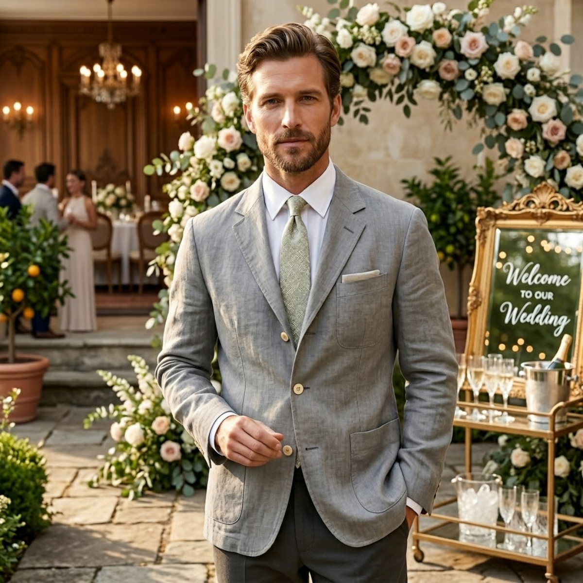 Men's Stylish Cotton Lightweight Blazer Wedding Guest