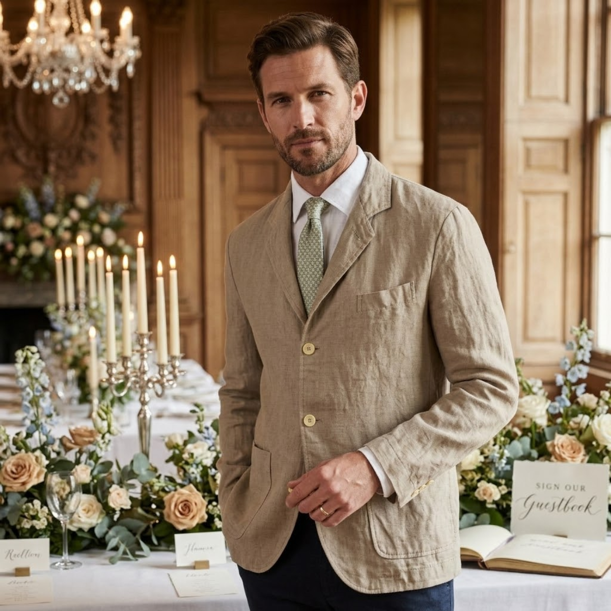 Men's Stylish Cotton Lightweight Blazer Wedding Guest