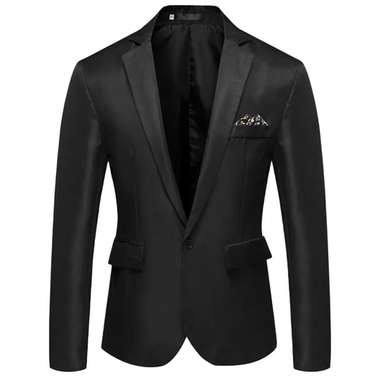 Men's Tailored Single-Breasted Suit Blazer
