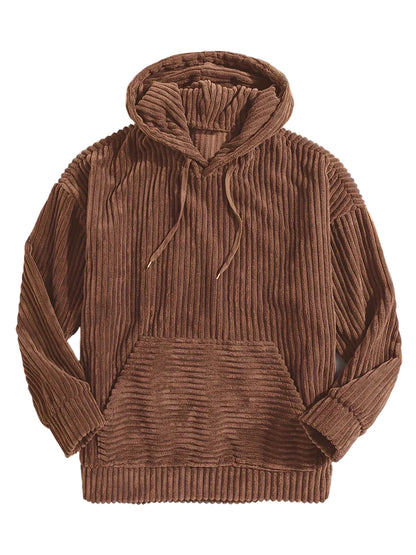 Men’s Textured Corduroy Hooded Sweater