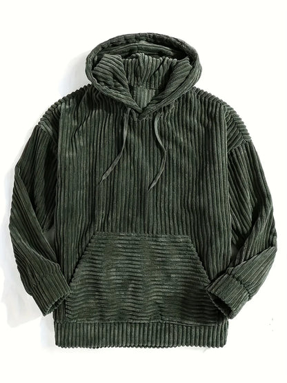 Men’s Textured Corduroy Hooded Sweater