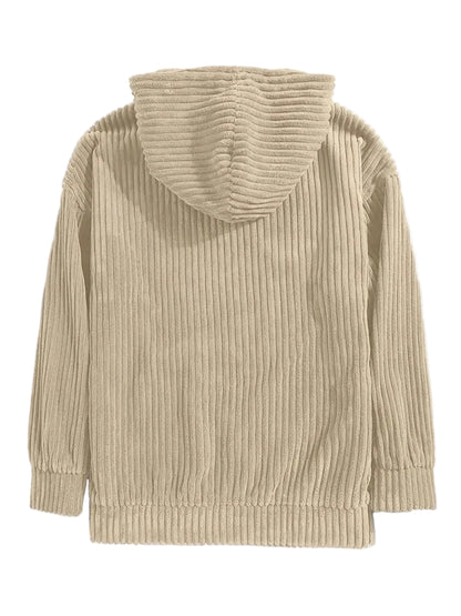 Men’s Textured Corduroy Hooded Sweater