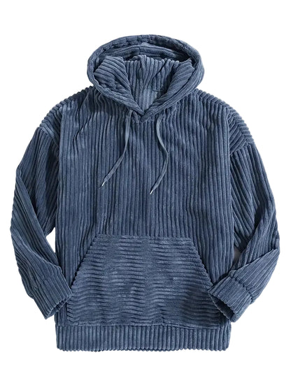 Men’s Textured Corduroy Hooded Sweater