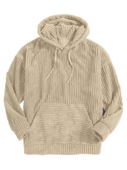 Men’s Textured Corduroy Hooded Sweater