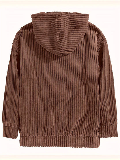 Men’s Textured Corduroy Hooded Sweater