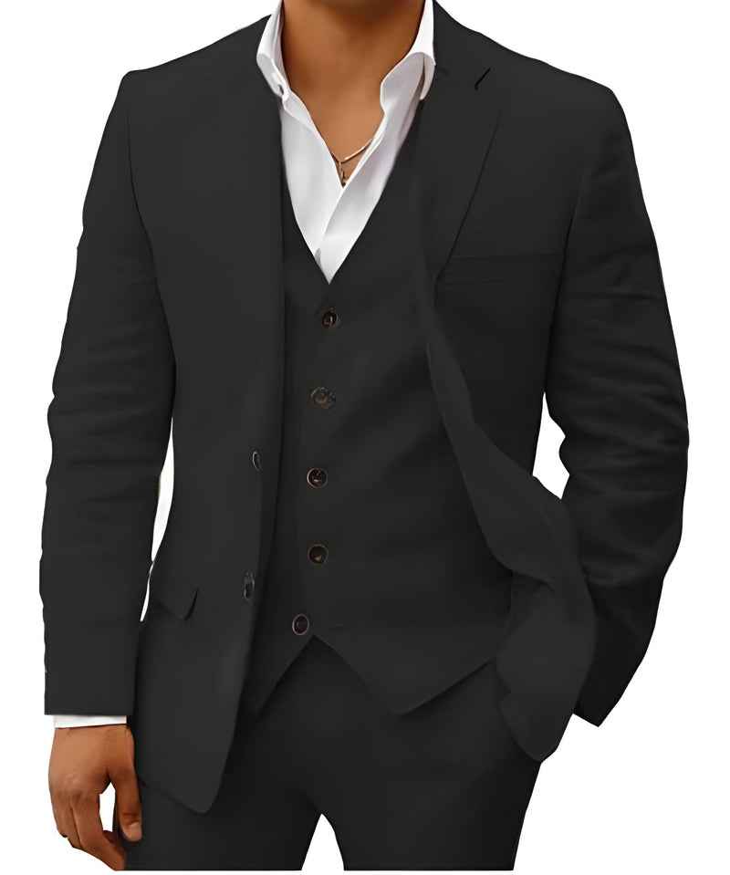 Men's Two-Piece Linen Wedding Suit