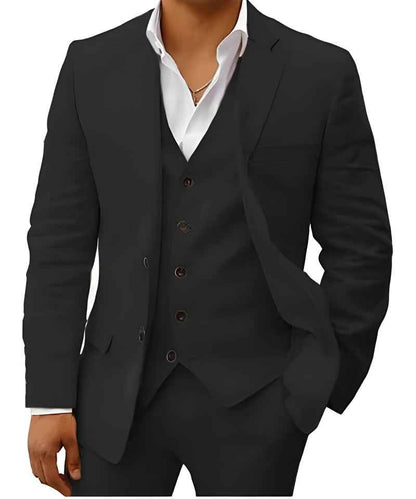 Men's Two-Piece Linen Wedding Suit