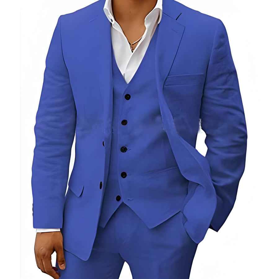 Men's Two-Piece Linen Wedding Suit