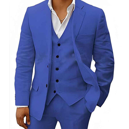 Men's Two-Piece Linen Wedding Suit