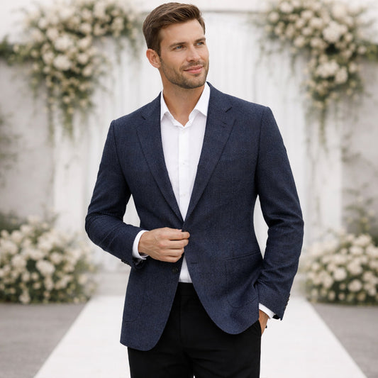 Men's Vintage Checkered Plaid Blazer Wedding Guest
