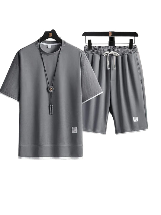 Men's Waffle Knit Rose Lounge Set