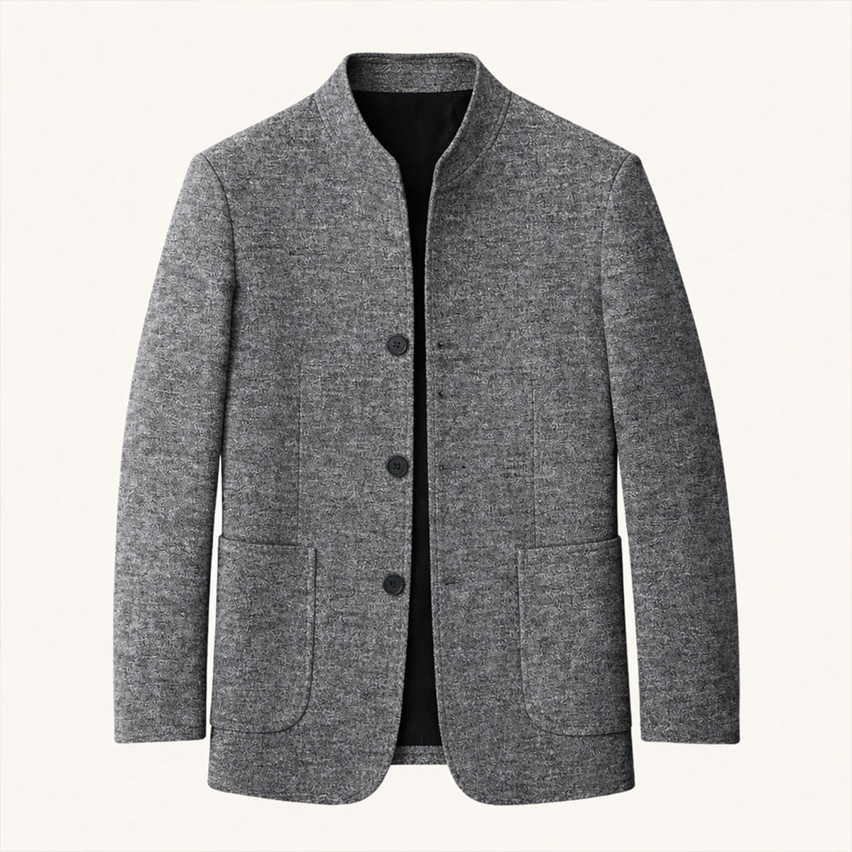 Men's Warm Fleece Stand Collar Blazer Wedding Guest