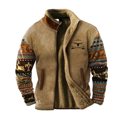 Men’s Warm Thick Patterned Winter Coat