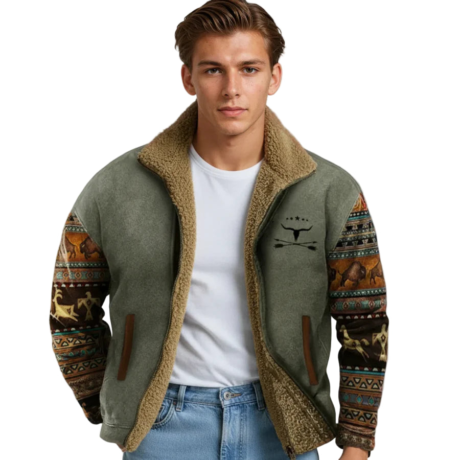 Men’s Warm Thick Patterned Winter Coat