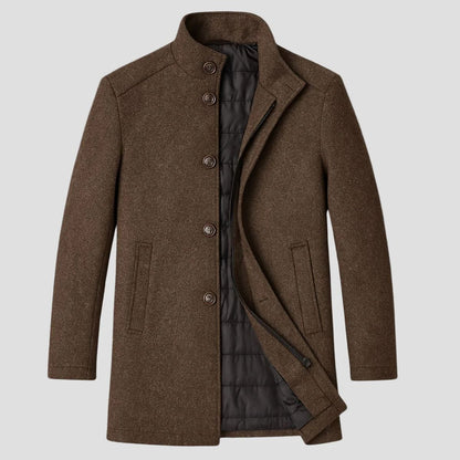 Men’s Wool Blend Stand Collar Coat