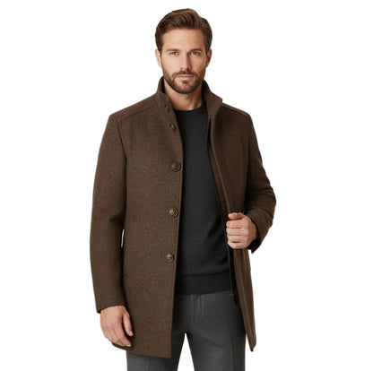 Men’s Wool Blend Stand Collar Coat