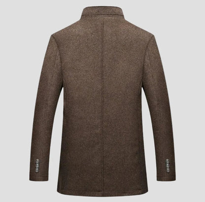 Men’s Wool Blend Stand Collar Coat