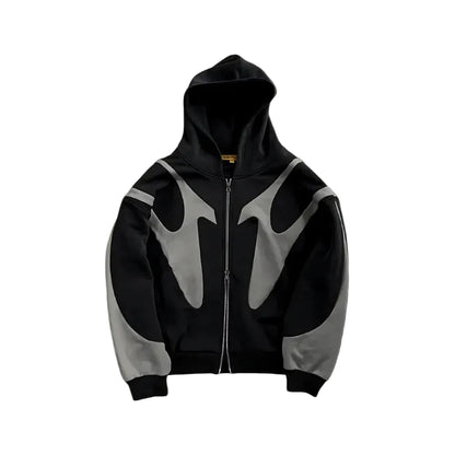 Men’s Zip Hoodie with Contrast Panels and Hood  Zip Hoodie
