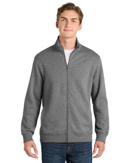 Men’s Zip-Up Knit Jacket with Stand Collar