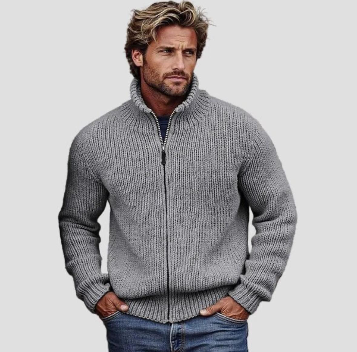 Men’s Zip-Up Knit Sweater