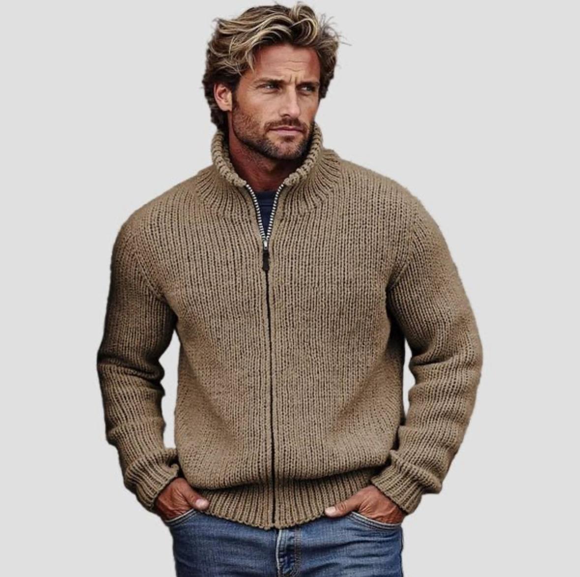 Men’s Zip-Up Knit Sweater