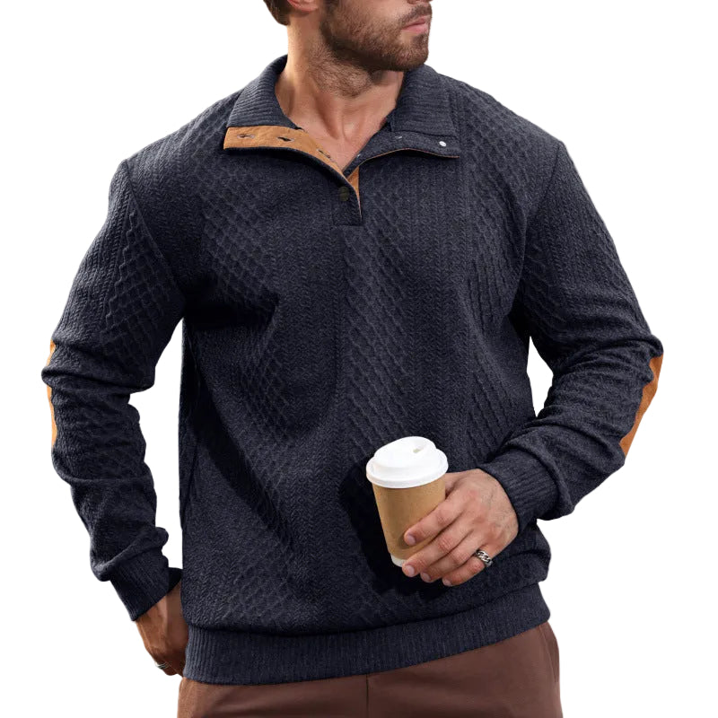 Men’s Textured Quarter-Zip Knit Sweater