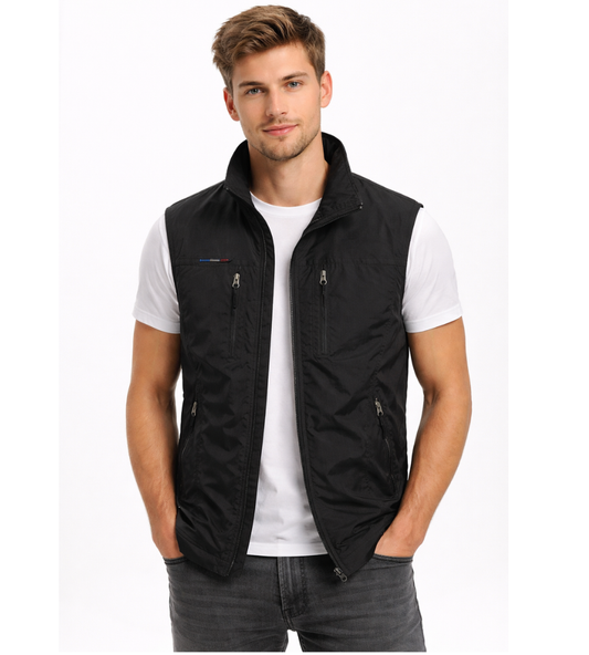 Murphy | Men's Gilet Full Zip Stand Collar Sleeveless Warm Padded Layering Casual Everyday Outdoor Versatile Comfort Modern Autumn