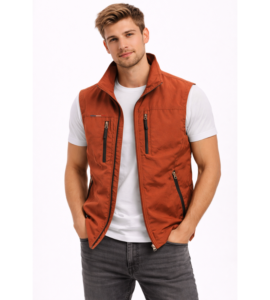 Murphy | Men's Gilet Full Zip Stand Collar Sleeveless Warm Padded Layering Casual Everyday Outdoor Versatile Comfort Modern Autumn