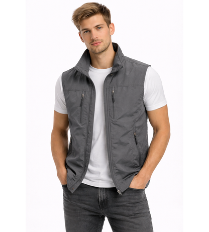 Osborne | Men's Gilet Outdoor Zip Front Stand Collar Padded Lightweight Warm Functional Casual Everyday Layering Versatile Comfort